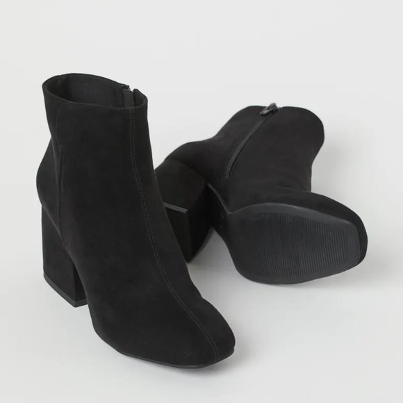 H&M Block Heel Faux Suede Boots - Picture 2 of 12